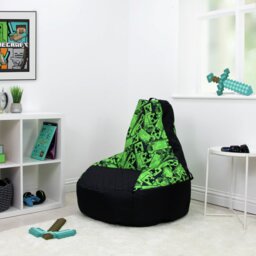 Minecraft Bean Bag Chair - Green and Black - thumbnail 1