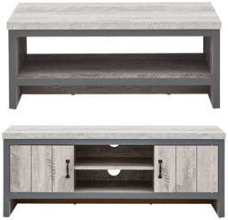 GFW Boston 2 Piece Furniture Set with 113 cm TV Unit - Grey - thumbnail 1