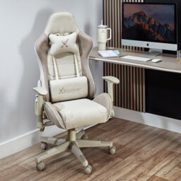 X Rocker Alpha Fabric Office Gaming Chair - Beige