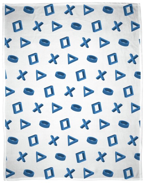 PlayStation Levels Fleece Throw - Blue & White - 150x100cm - image 1