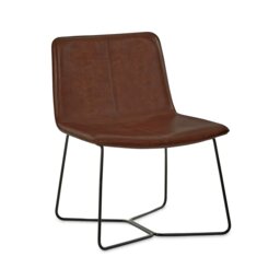 Julian Bowen Joren Faux Leather Accent Chair Black Steel Feet - Brown - thumbnail 2