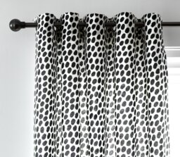 Habitat Dalmatian Eyelet Curtains  Black & White - 168x183cm - thumbnail 1