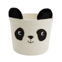 Argos Home Panda Kids Rope Storage Basket - Cream & Black - thumbnail 2