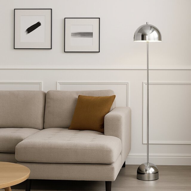Searchlight Mushroom Port LED Floor Lamp - Chrome - image 1