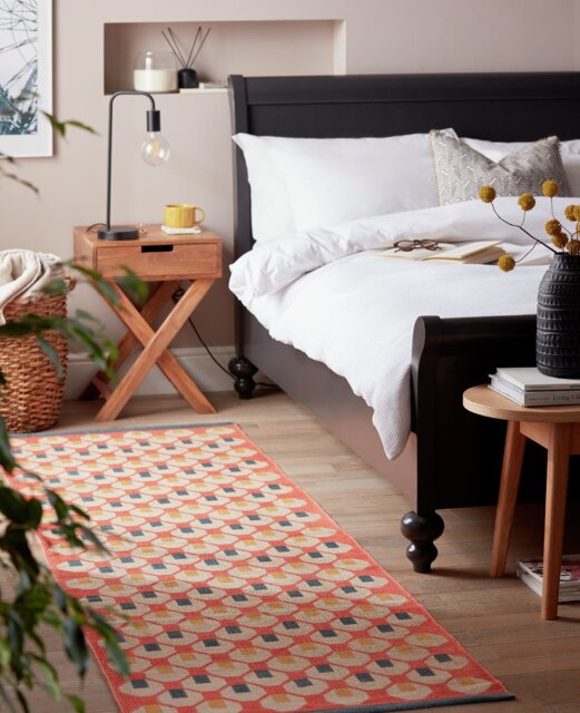 Habitat Octo Geometric Orange Cotton Runner - image 1