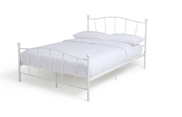 Argos Home Fleur Double Metal Bed Frame - White - image 1
