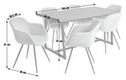 Habitat Nomad Extending Oak Dining Table & 6 Natural Chairs - thumbnail 2