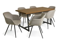 Habitat Nomad Extending Oak Dining Table & 6 Natural Chairs