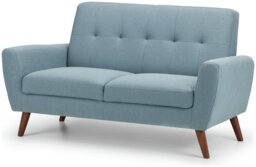 Julian Bowen Monza Fabric 2 Seater Sofa - Blue - thumbnail 1