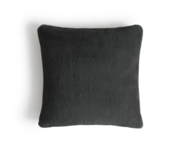 Habitat Faux Fur Cushion - Black - 43x43cm - thumbnail 1