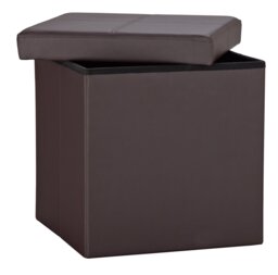 Argos Home Faux Leather Small Storage Ottoman - Brown - thumbnail 2