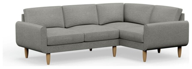 Hutch Fabric Round Arm 4 Seater Corner Sofa - Dove Grey - image 1