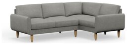 Hutch Fabric Round Arm 4 Seater Corner Sofa - Dove Grey - thumbnail 1