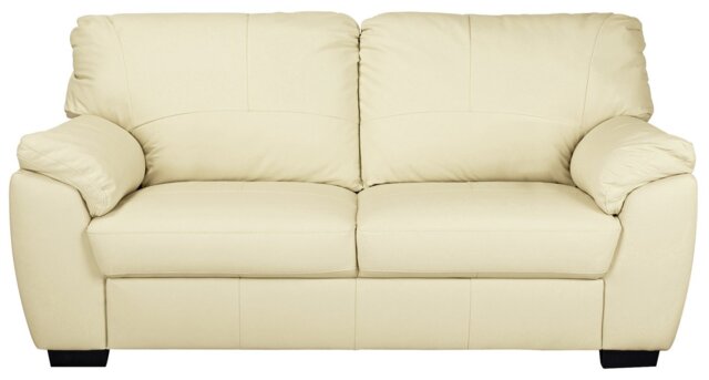 Argos Home Milano Leather 3 Seater Sofa - Ivory - image 1