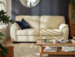 Argos Home Milano Leather 3 Seater Sofa - Ivory - thumbnail 2