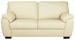 Argos Home Milano Leather 3 Seater Sofa - Ivory
