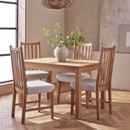 Habitat Clifton Extending Natural Dining Table& 4 Oak Chairs - thumbnail 1