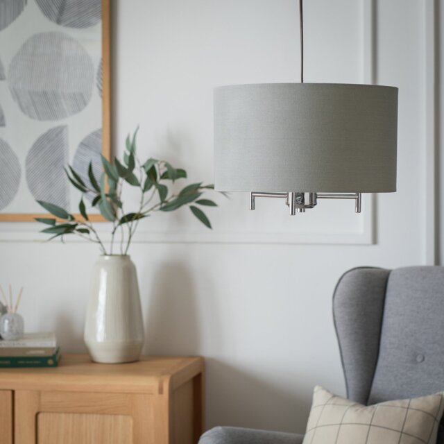 Argos Home Candelabra Steel Pendant Light - Chrome & Grey