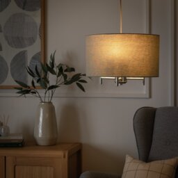 Argos Home Candelabra Steel Pendant Light - Chrome & Grey - thumbnail 2