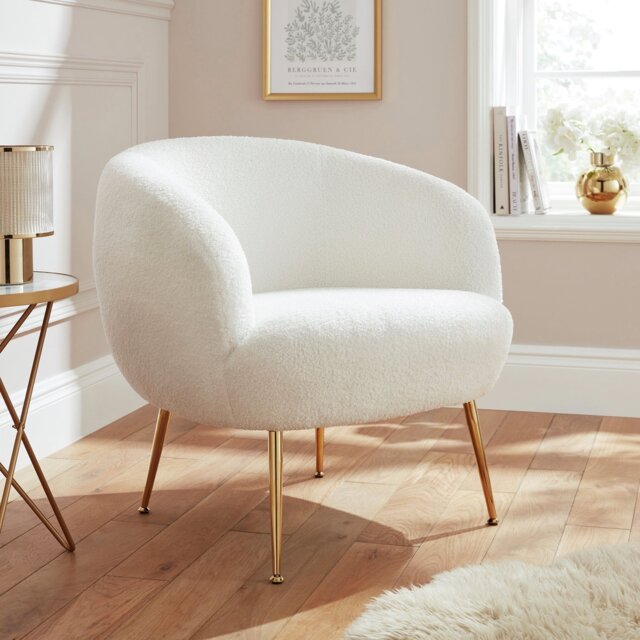 GFW Ada Boucle Teddy Accent Chair - Cream - image 1