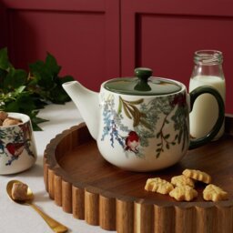 Argos Home Robin Stoneware Tea Pot - Multicoloured - thumbnail 2