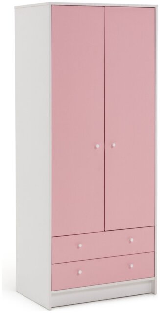 Argos Home Kids Malibu 2 Door 2 Drawer Wardrobe-Pink & White - image 1