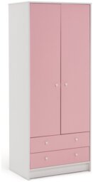 Argos Home Kids Malibu 2 Door 2 Drawer Wardrobe-Pink & White - thumbnail 1