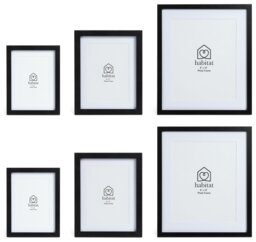 Habitat Black Wooden 6 Pack Picture Frames -Mixed Sizes - thumbnail 2