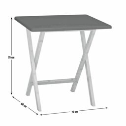 Habitat Drew Folding Bamboo 2 Seater Table - Black - thumbnail 2