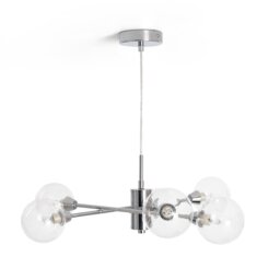 Habitat Sputnik Glass 6 Light Pendant Light - Chrome - thumbnail 2