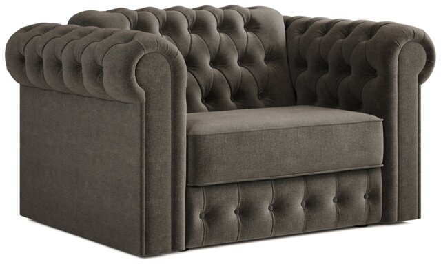 Jay-Be Chesterfield Fabric Chair Cuddle Sofa Bed - Pewter - image 1