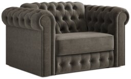 Jay-Be Chesterfield Fabric Chair Cuddle Sofa Bed - Pewter - thumbnail 1