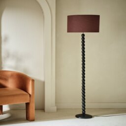 Habitat Bobbin Mango Wood Floor Lamp Base Only - Black - thumbnail 2