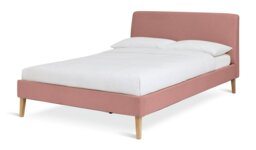 Habitat Ren Double Fabric Bed Frame - Pink - thumbnail 2
