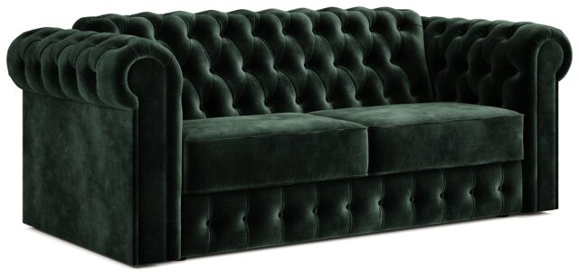 Jay-Be Chesterfield Velvet 3 Seater Sofa Bed - Dark Green - image 1
