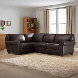 Argos Home Salisbury Leather LH Corner Sofa - Chocolate - thumbnail 1