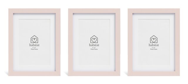 Habitat Pink Wooden 3 Pk Picture Frames - Mixed Sizes - image 1