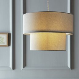 Habitat Grey 2 Tier Easy Fit Lampshade - 35cm