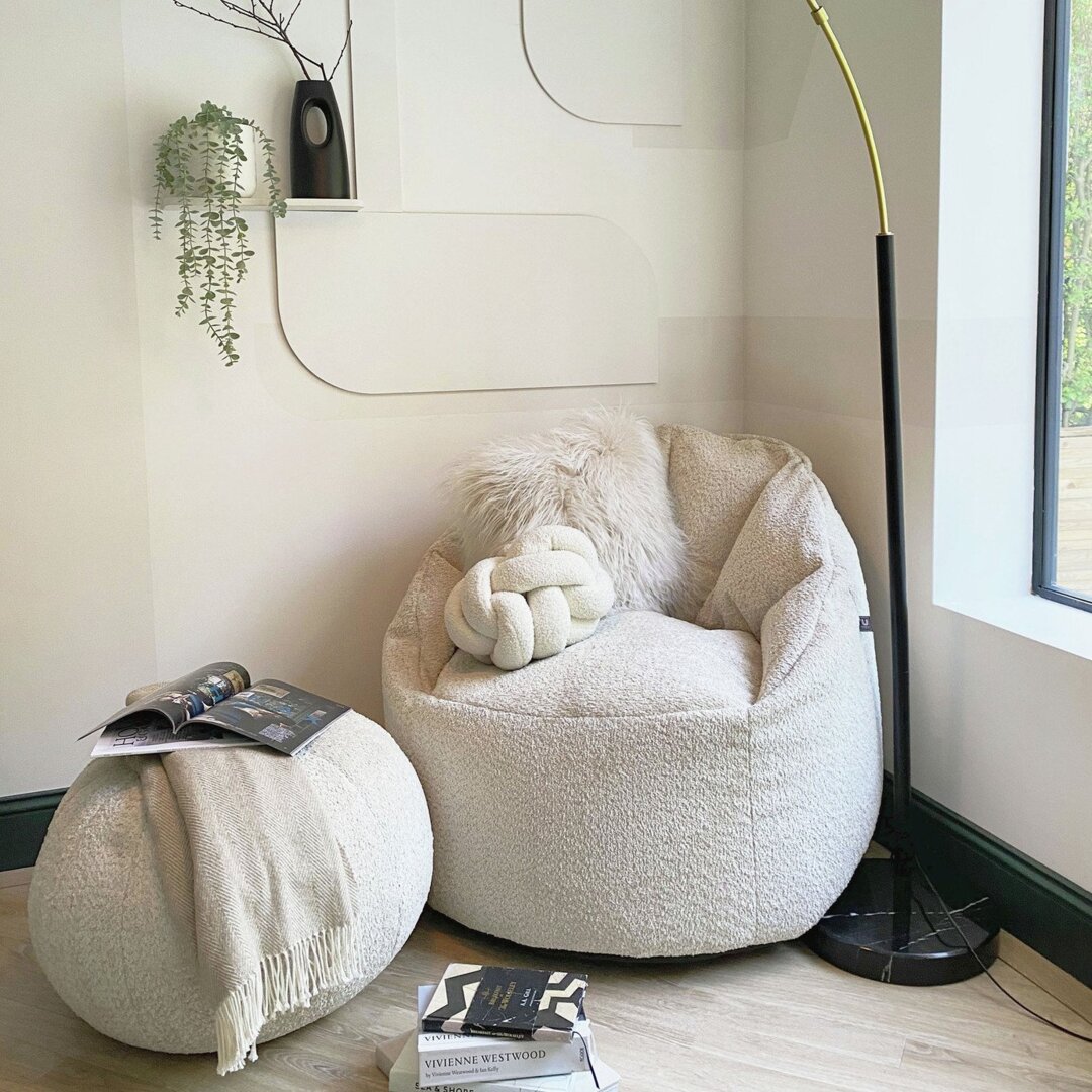 rucomfy Kids Fabric Snug Cinema Bean Bag Chair Oatmeal by Argos