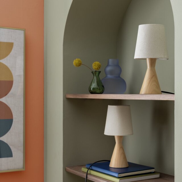 Habitat Modern Wood Table Lamp Pair - Natural - image 1
