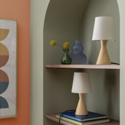 Habitat Modern Wood Table Lamp Pair - Natural - thumbnail 1