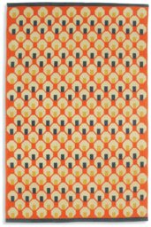 Habitat Octo Geometric Orange Cotton Flatweave Rug-120x180cm - thumbnail 1