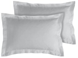 Habitat 400TC Egyptian Cotton Oxford Pillowcase Pair - Grey - thumbnail 2