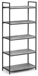Julian Bowen Staten Metal Bookcase - Black & Grey - thumbnail 2
