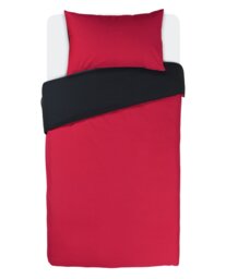 Habitat Easycare Two Tone Black & Red Bedding Set - Single - thumbnail 1