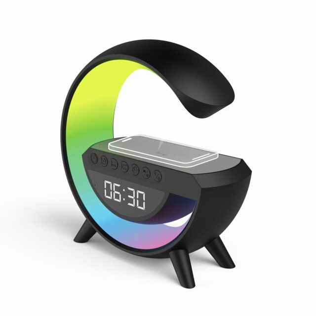 Menkind RED5 Light Up Wireless Charging Alarm Clock Speaker - image 1