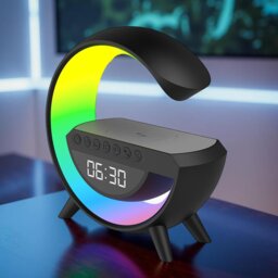 Menkind RED5 Light Up Wireless Charging Alarm Clock Speaker - thumbnail 2
