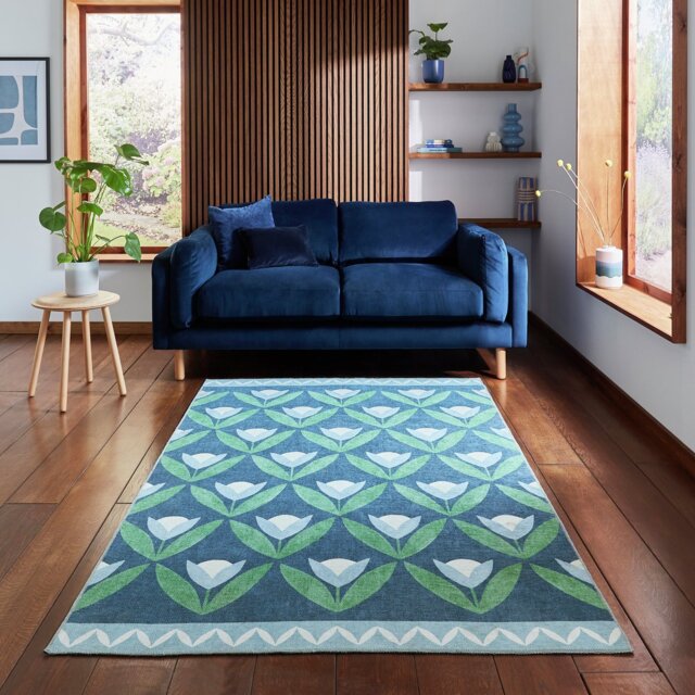 Scion Tulip Trellis Midnight Blue  Rug - 120x170cm - image 1