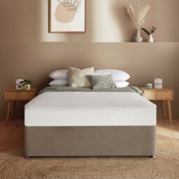 Silentnight Middleton Single Divan Bed Base - Mink - thumbnail 1
