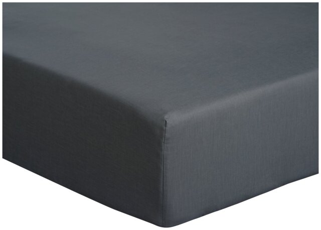 Habitat Cotton Rich 180 TC Plain Charcoal Fitted Sheet- King - image 1